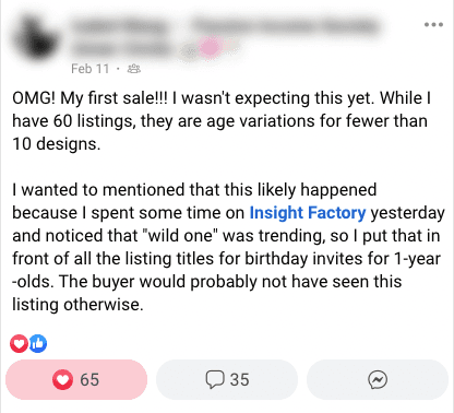 First Sale Success Review